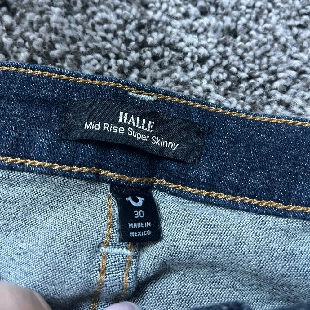 True Religion Halle Mid-Rise Super Skinny Denim Jeans Blue Women’s Size 30 - Picture 2 of 5